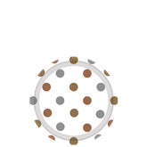 صحون ورقية ألوان ميتالك منقطة 9 انش 8 قطع